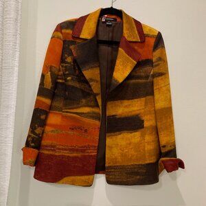 Ellen Tracy Vintage Bold Silk Blend Jacket Size 8
